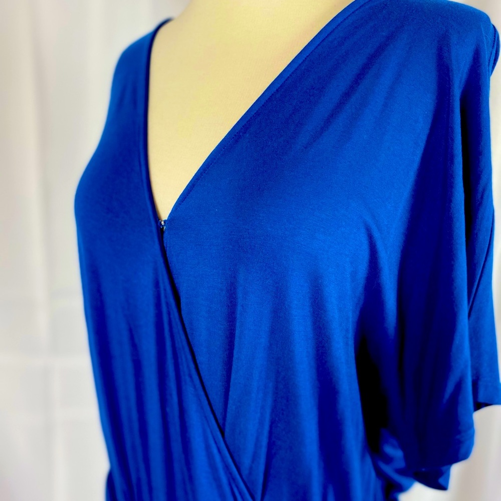 Gap jumpsuit NWT royal blue soft jersey V-neck Lg